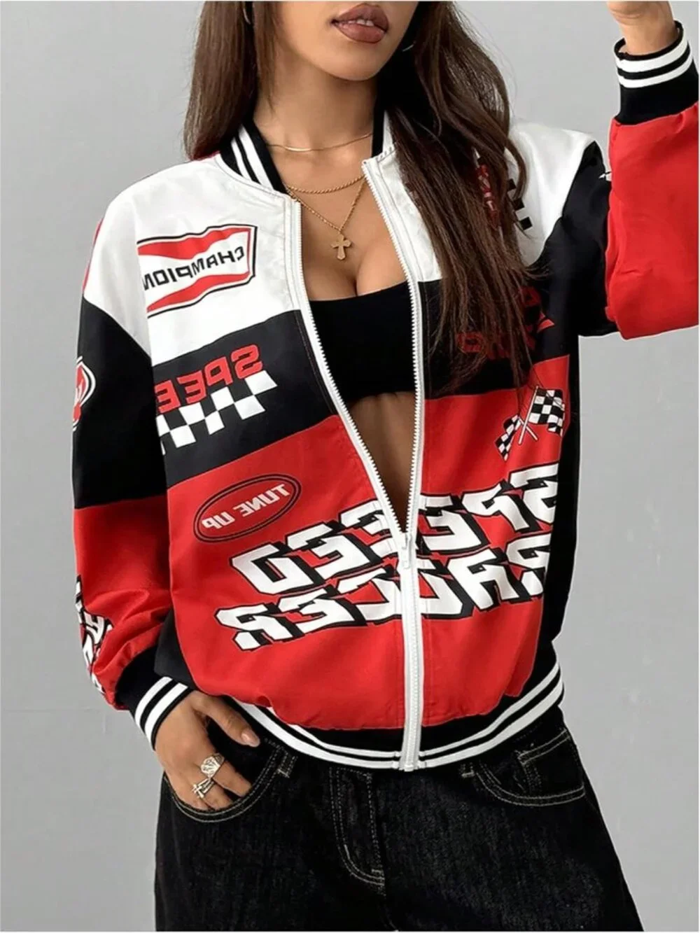 Women's F1 Racer Car Jackets Letterman Varsity Bomber Jackets